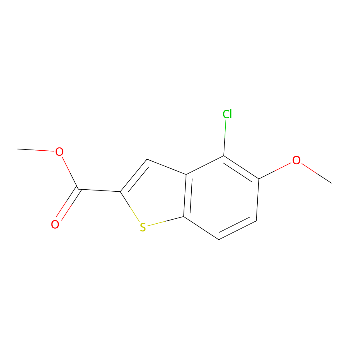 Methyl 4-chloro-5-methoxybenzo[b]thiophene-2-carboxylate molecular structure, CAS 41280-83-5