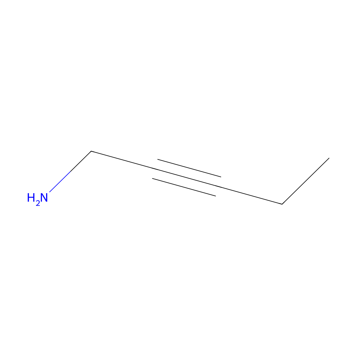 Pent-2-yn-1-amine molecular structure, CAS 41282-41-1