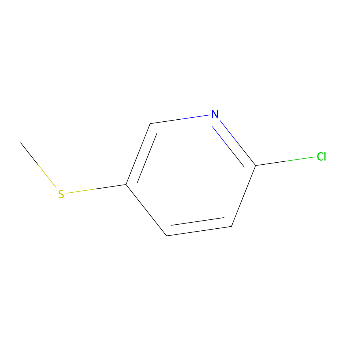 2-Chloro-5-(methylthio)pyridine molecular structure, CAS 41288-94-2