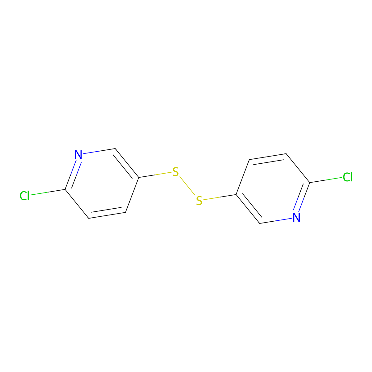 2-Chloro-5-[(6-chloropyridin-3-yl)disulfanyl]pyridine molecular structure, CAS 41288-95-3