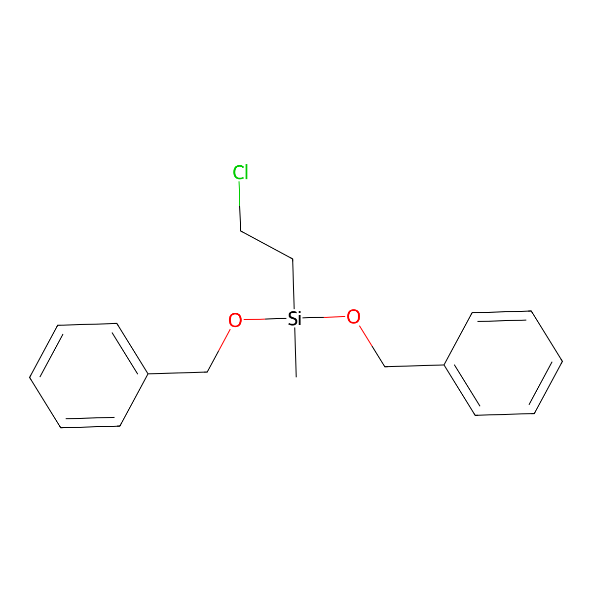 Silane, (2-chloroethyl)methylbis(phenylmethoxy)- molecular structure, CAS 41289-08-1