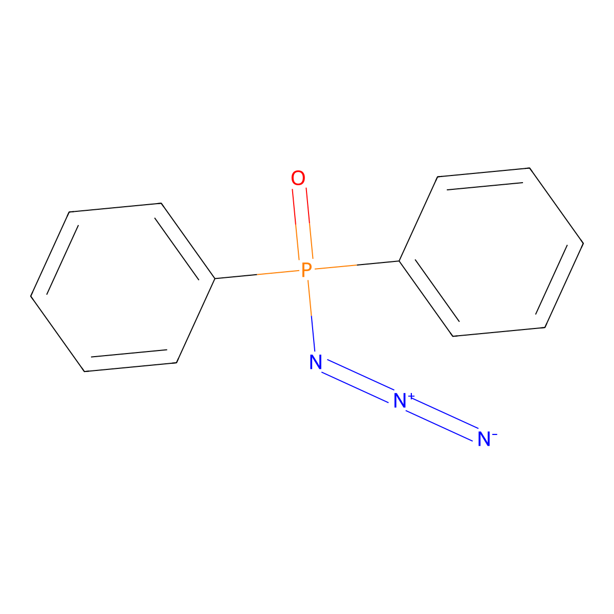 P,P-Diphenylphosphinic azide molecular structure, CAS 4129-17-3