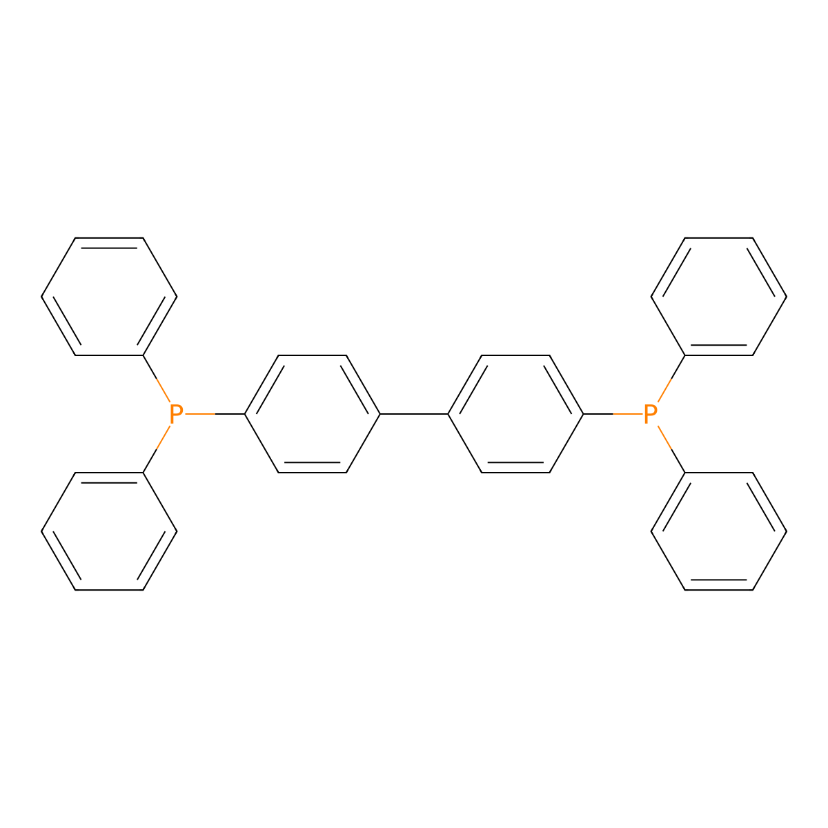 4,4'-Bis(diphenylphosphino)biphenyl molecular structure, CAS 4129-44-6