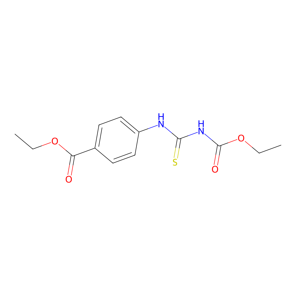 Ethyl 4-({[(ethoxycarbonyl)amino]methanethioyl}amino)benzoate molecular structure, CAS 412912-51-7