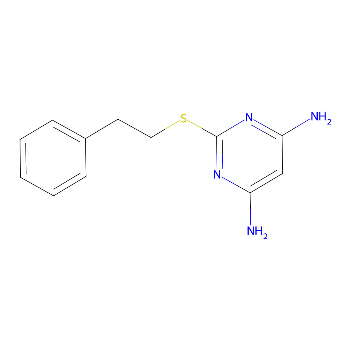 2-Phenethylsulfanyl-pyrimidine-4,6-diamine molecular structure, CAS 412919-37-0