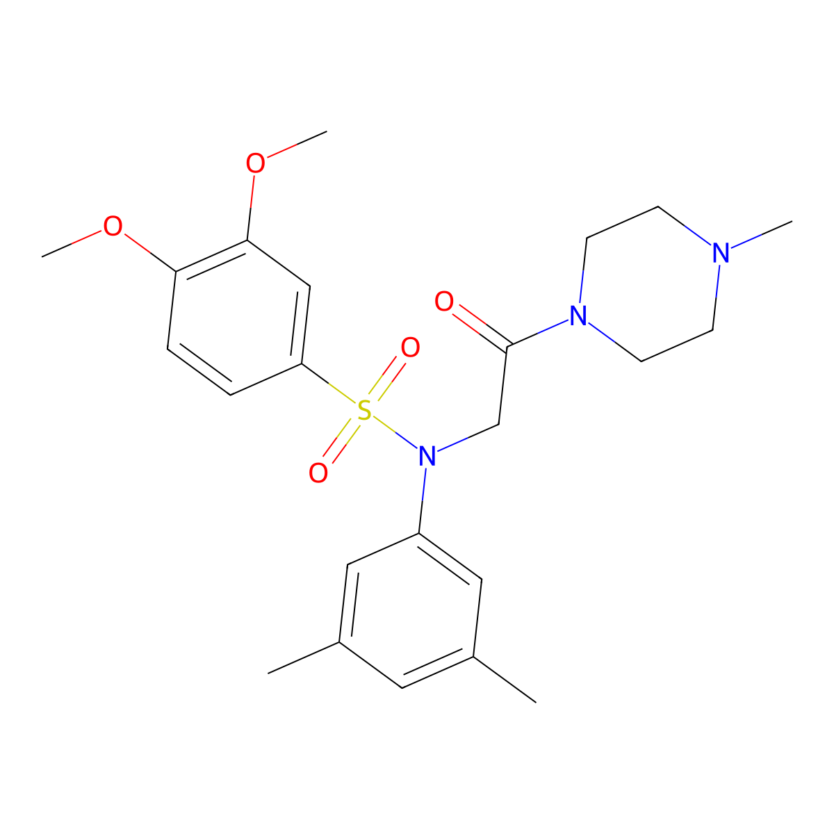 N-(3,5-dimethylphenyl)-3,4-dimethoxy-N-[2-(4-methylpiperazin-1-yl)-2-oxoethyl]benzenesulfonamide molecular structure, CAS 412919-94-9