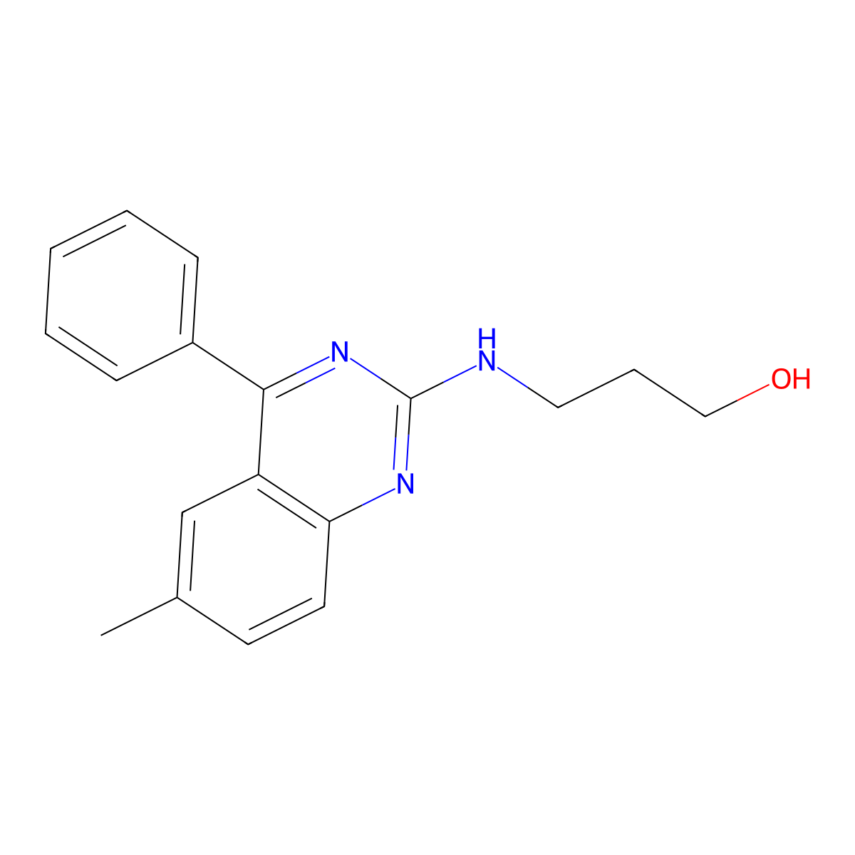 3-[(6-Methyl-4-phenyl-2-quinazolinyl)amino]-1-propanol molecular structure, CAS 412919-96-1
