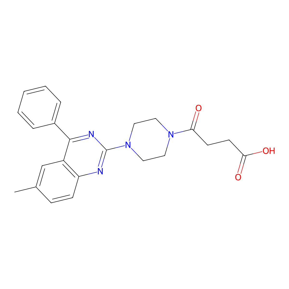 4-[4-(6-Methyl-4-phenylquinazolin-2-yl)piperazin-1-yl]-4-oxobutanoic acid molecular structure, CAS 412919-97-2