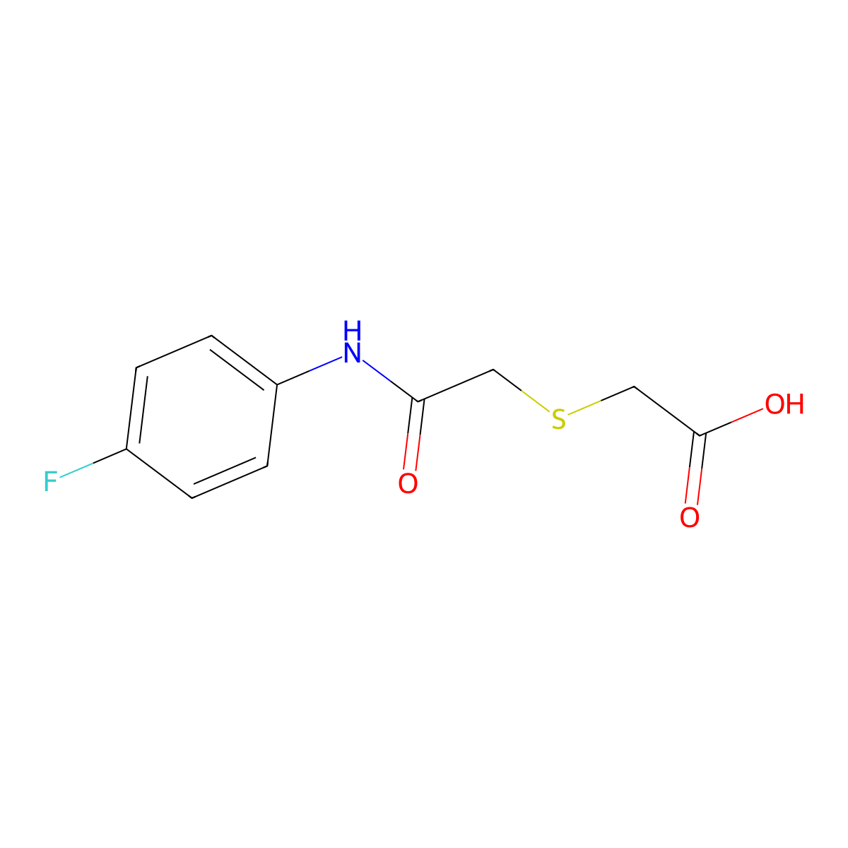 2-({[(4-Fluorophenyl)carbamoyl]methyl}sulfanyl)acetic acid molecular structure, CAS 412922-14-6