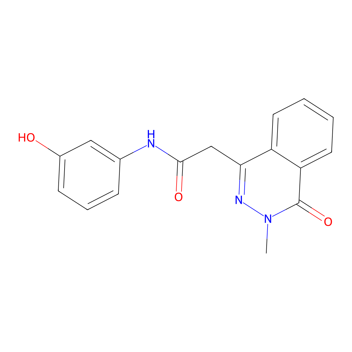 N-(3-hydroxyphenyl)-2-(3-methyl-4-oxo-3,4-dihydrophthalazin-1-yl)acetamide molecular structure, CAS 412922-94-2