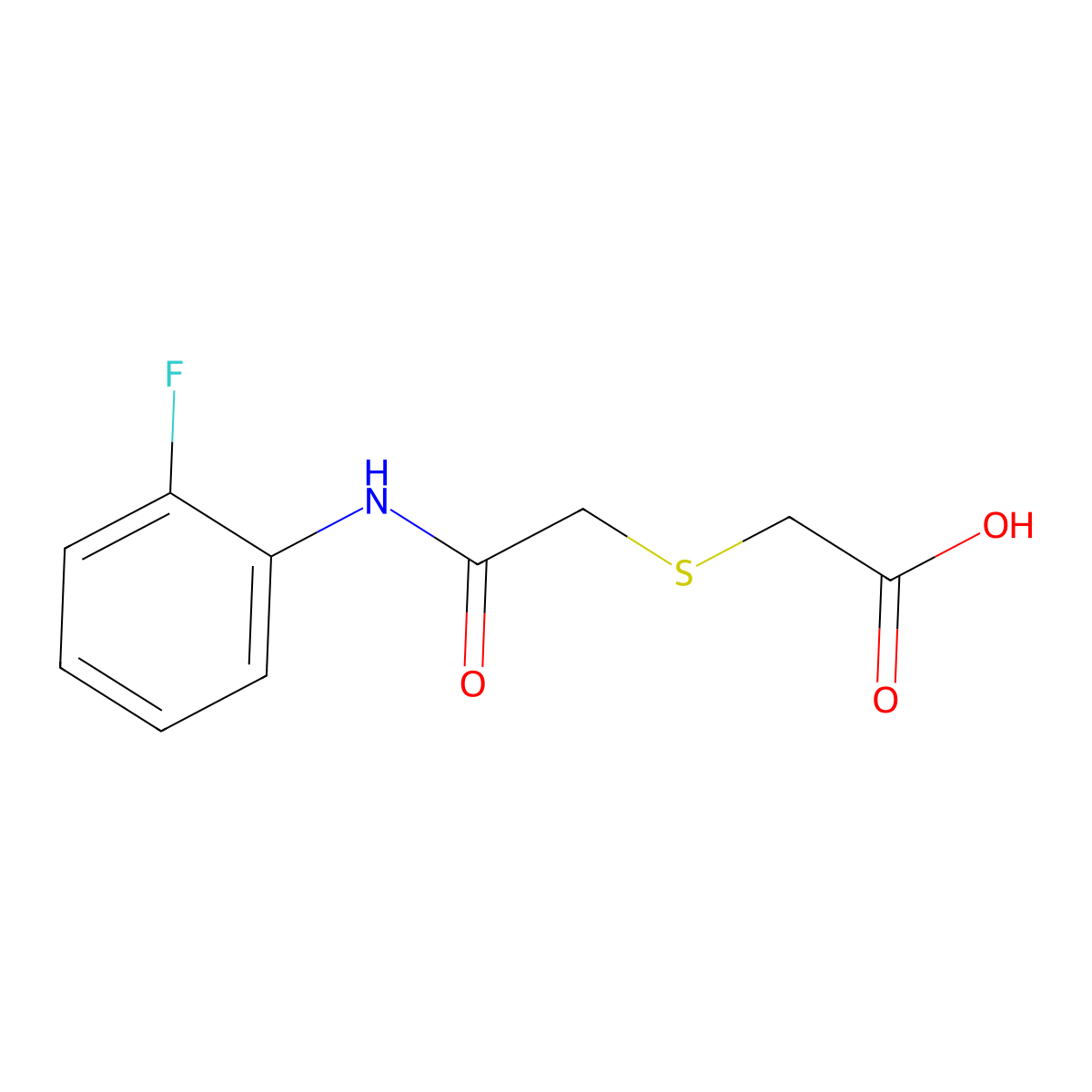 2-({[(2-Fluorophenyl)carbamoyl]methyl}sulfanyl)acetic acid molecular structure, CAS 412923-01-4