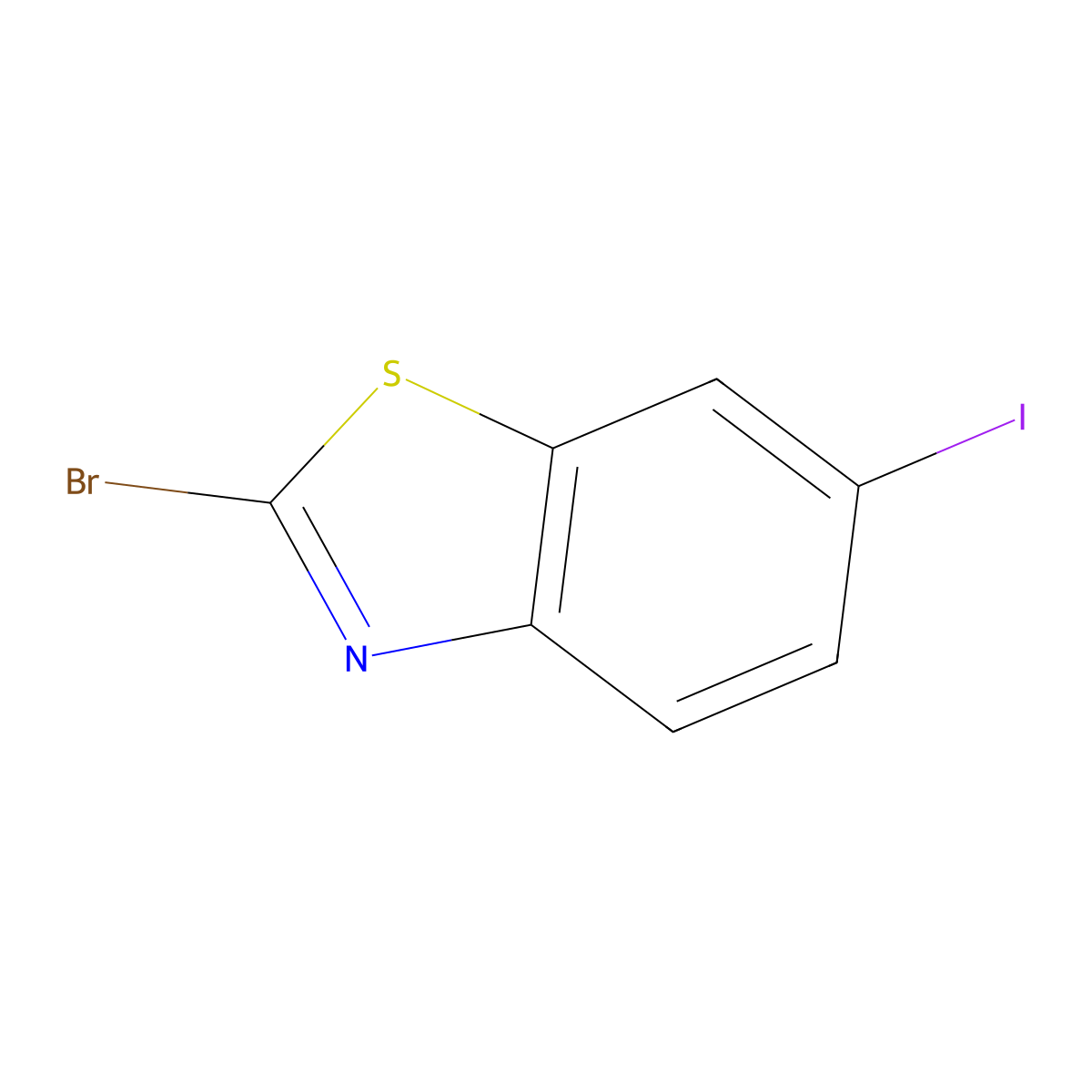 2-Bromo-6-iodo-1,3-benzothiazole molecular structure, CAS 412923-37-6