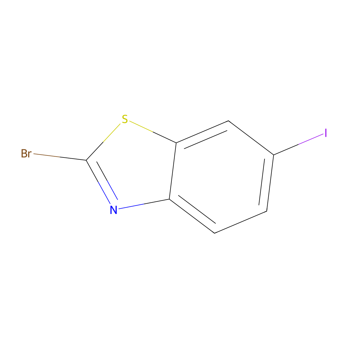 2-Bromo-6-iodo-1,3-benzothiazole molecular structure, CAS 412923-37-6