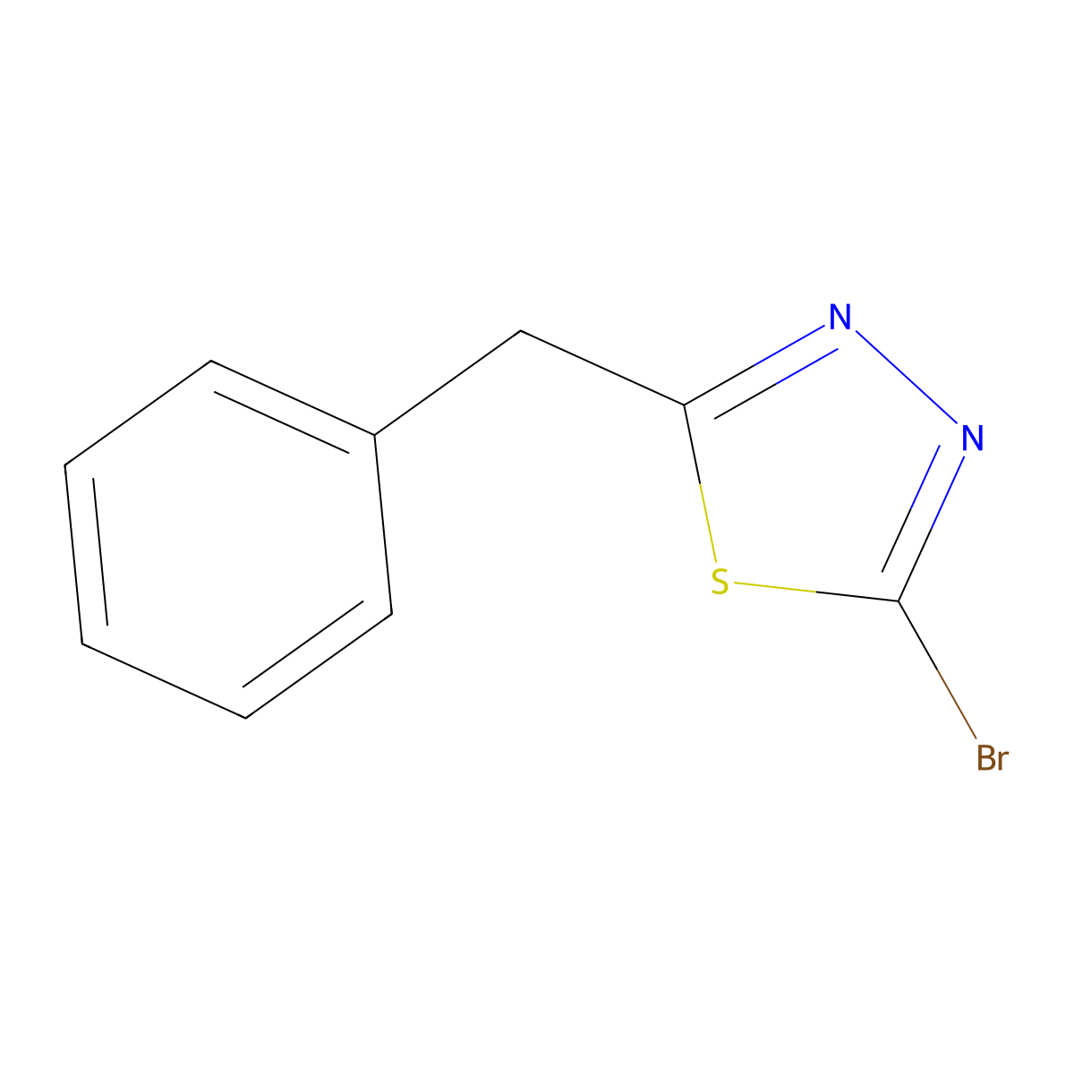 2-Bromo-5-(phenylmethyl)-1,3,4-thiadiazole molecular structure, CAS 412923-43-4
