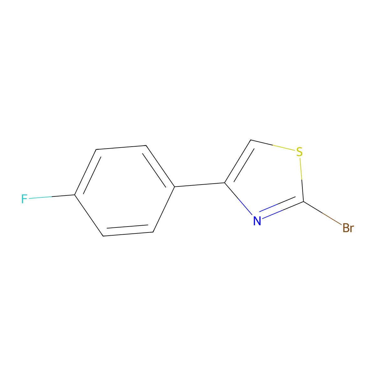 2-Bromo-4-(4-fluorophenyl)-1,3-thiazole molecular structure, CAS 412923-44-5
