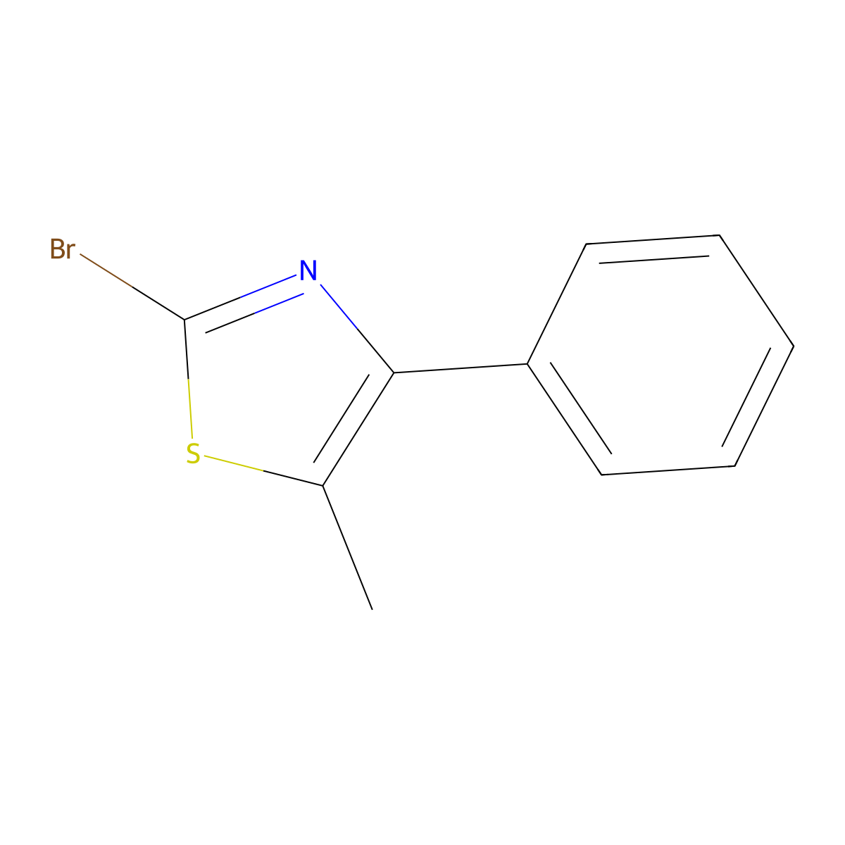 2-Bromo-5-methyl-4-phenylthiazole molecular structure, CAS 412923-45-6