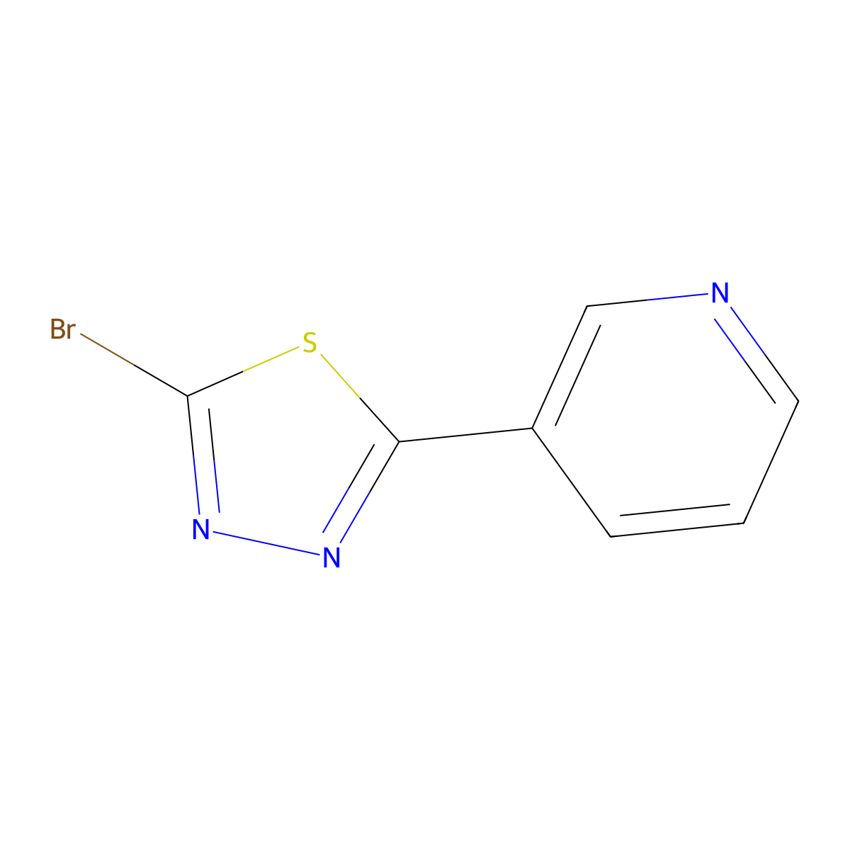 3-(5-Bromo-1,3,4-thiadiazol-2-yl)pyridine molecular structure, CAS 412923-47-8