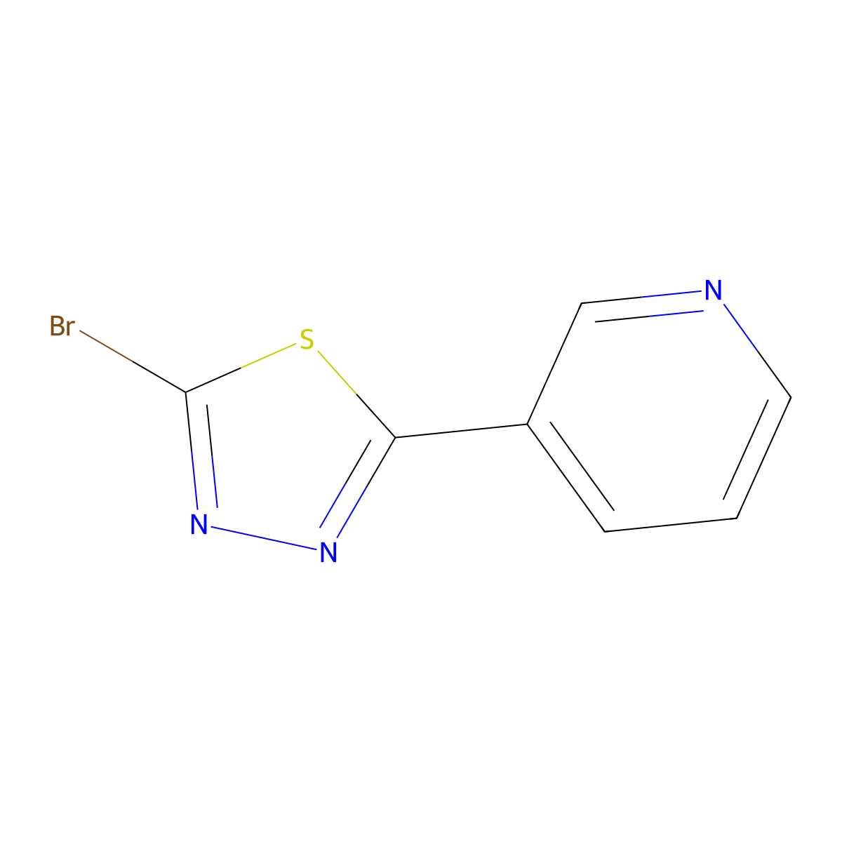 3-(5-Bromo-1,3,4-thiadiazol-2-yl)pyridine molecular structure, CAS 412923-47-8