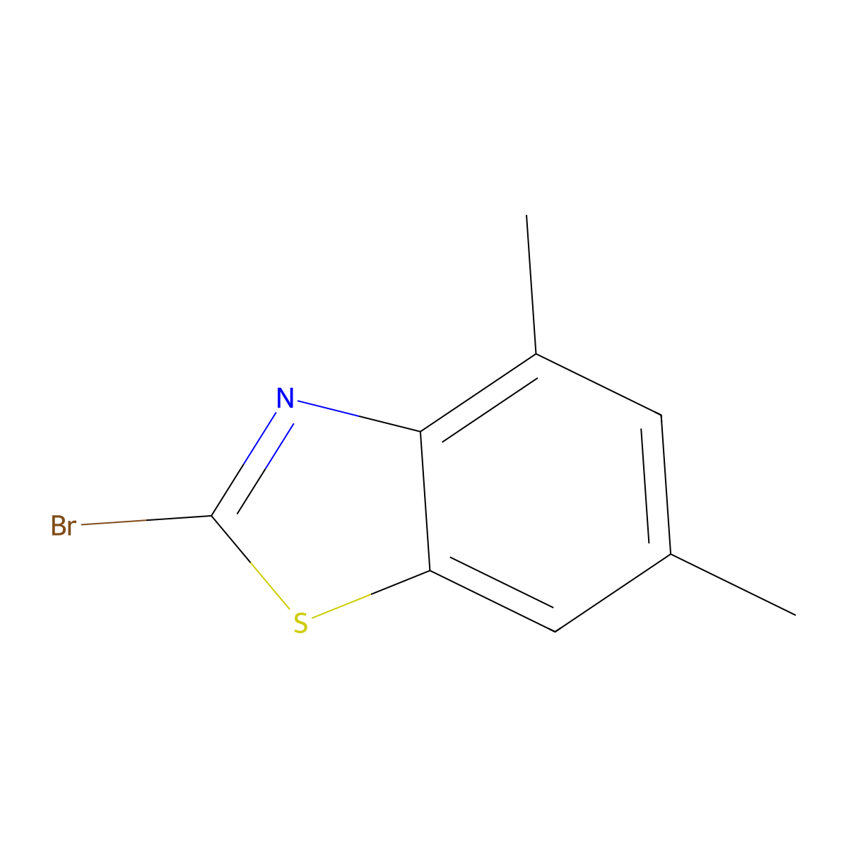 2-Bromo-4,6-dimethyl-1,3-benzothiazole molecular structure, CAS 412923-48-9