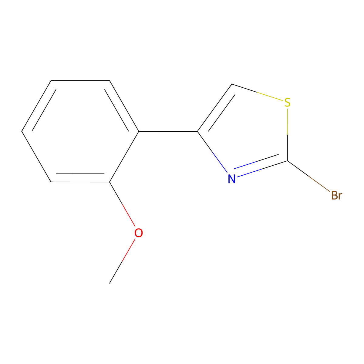2-Bromo-4-(2-methoxyphenyl)-1,3-thiazole molecular structure, CAS 412923-55-8