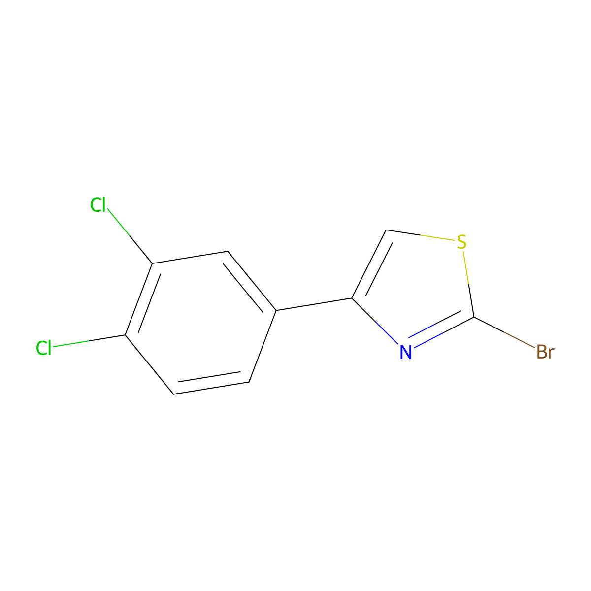 2-Bromo-4-(3,4-dichlorophenyl)thiazole molecular structure, CAS 412923-60-5