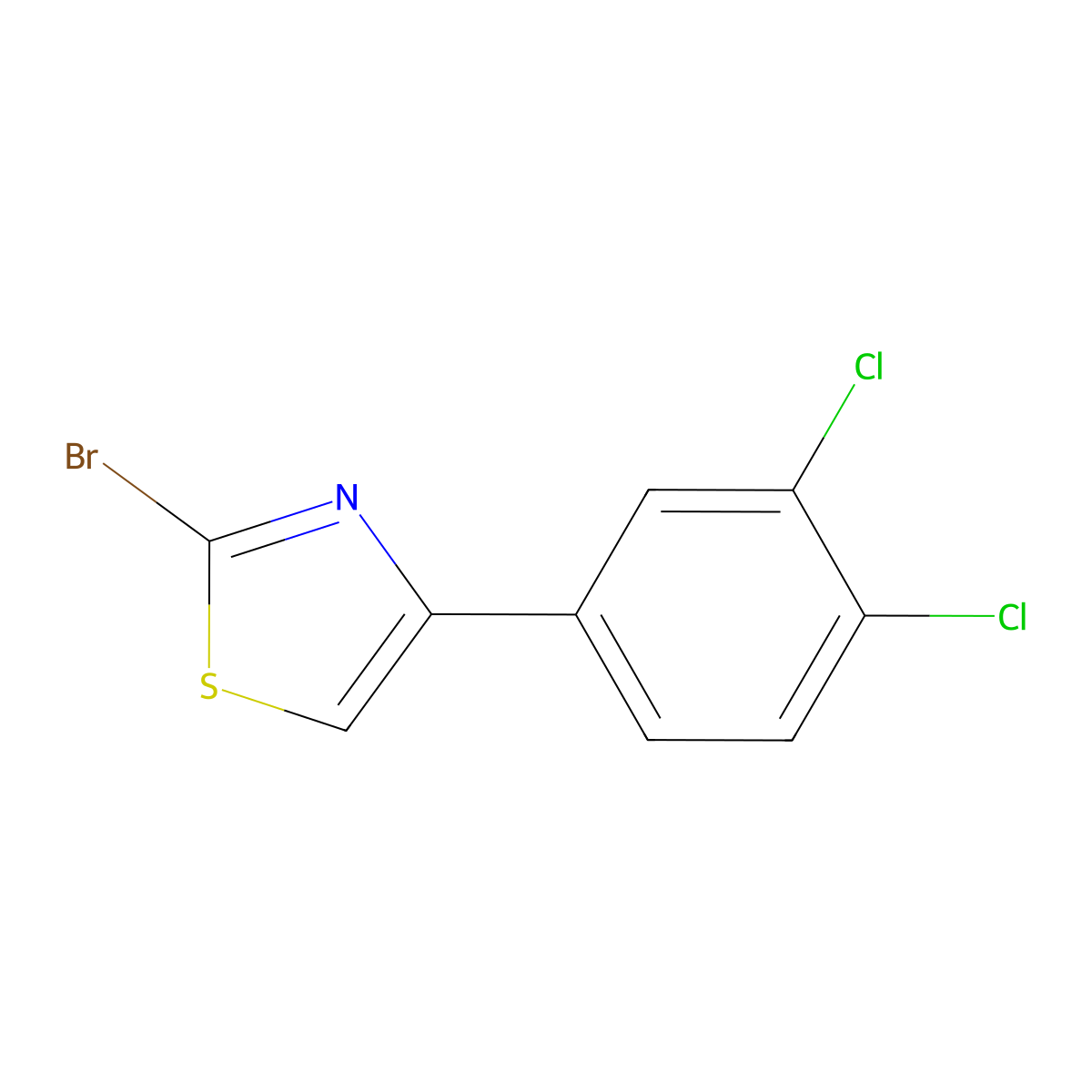2-Bromo-4-(3,4-dichlorophenyl)thiazole molecular structure, CAS 412923-60-5