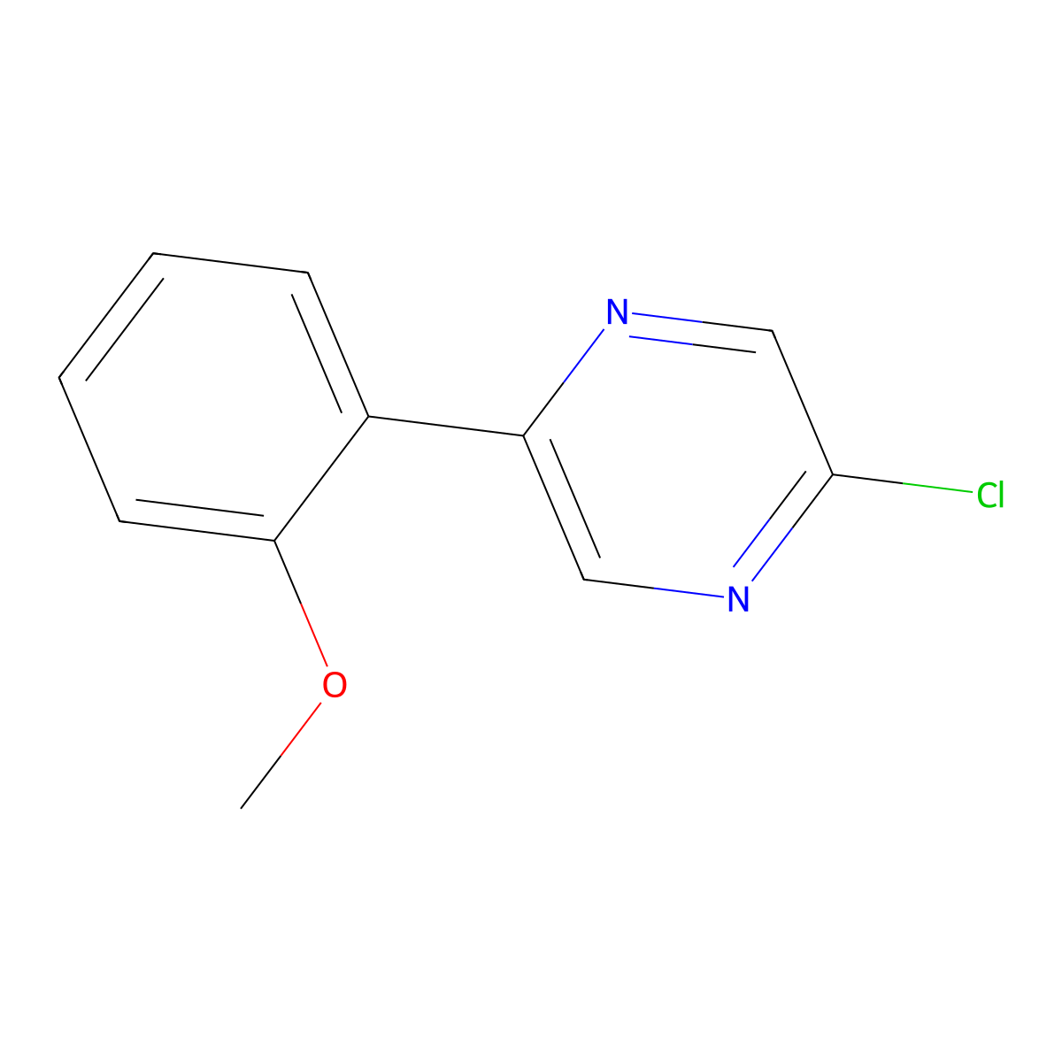 2-Chloro-5-(2-methoxyphenyl)pyrazine molecular structure, CAS 412924-03-9