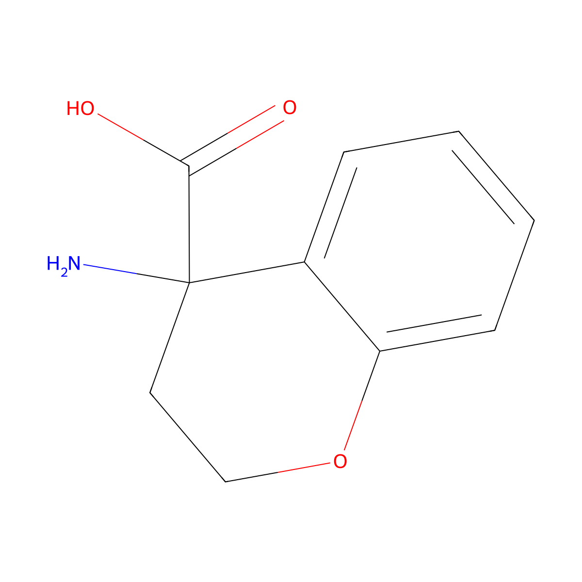 4-amino-3,4-dihydro-2H-1-benzopyran-4-carboxylic acid molecular structure, CAS 412924-90-4
