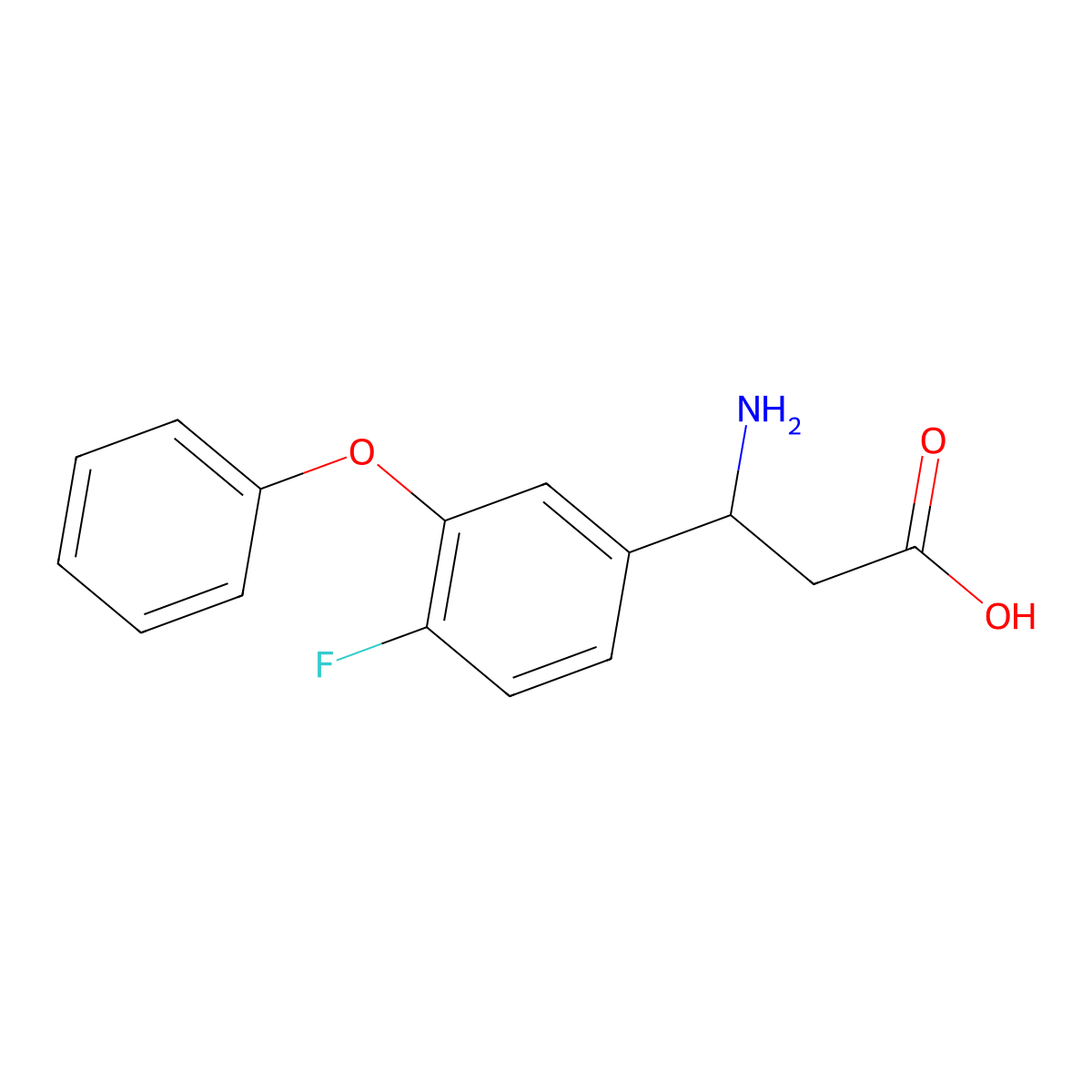 3-Amino-3-(4-fluoro-3-phenoxyphenyl)propanoic acid molecular structure, CAS 412925-11-2