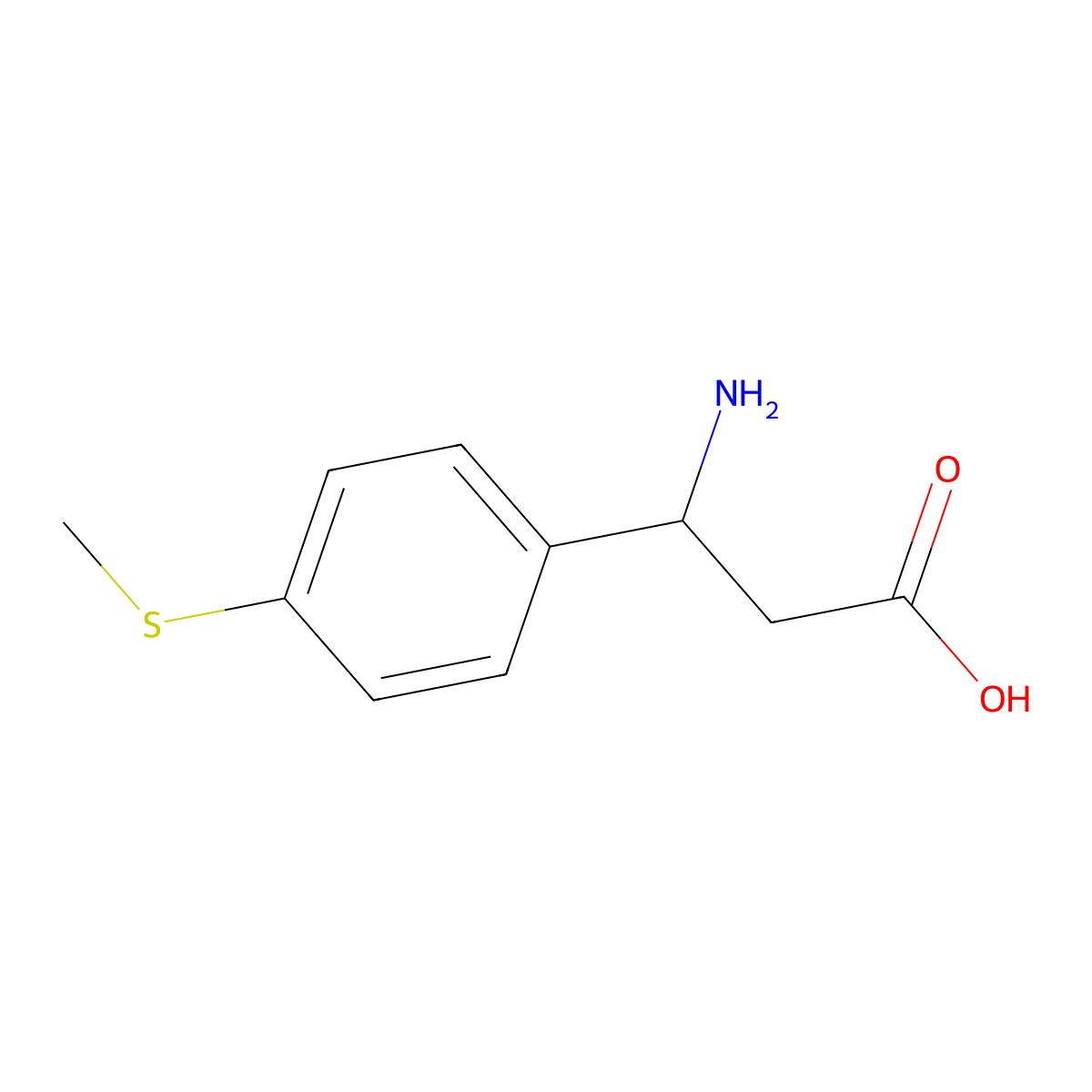 3-Amino-3-[4-(methylsulfanyl)phenyl]propanoic acid molecular structure, CAS 412925-13-4