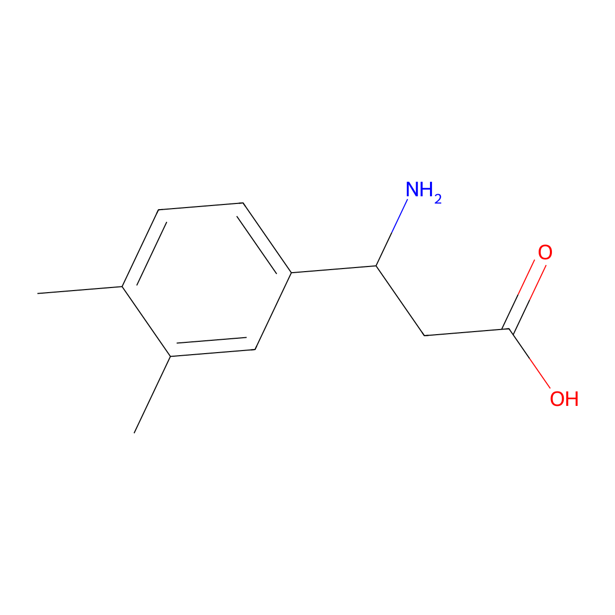 3-Amino-3-(3,4-dimethylphenyl)propanoic acid molecular structure, CAS 412925-16-7