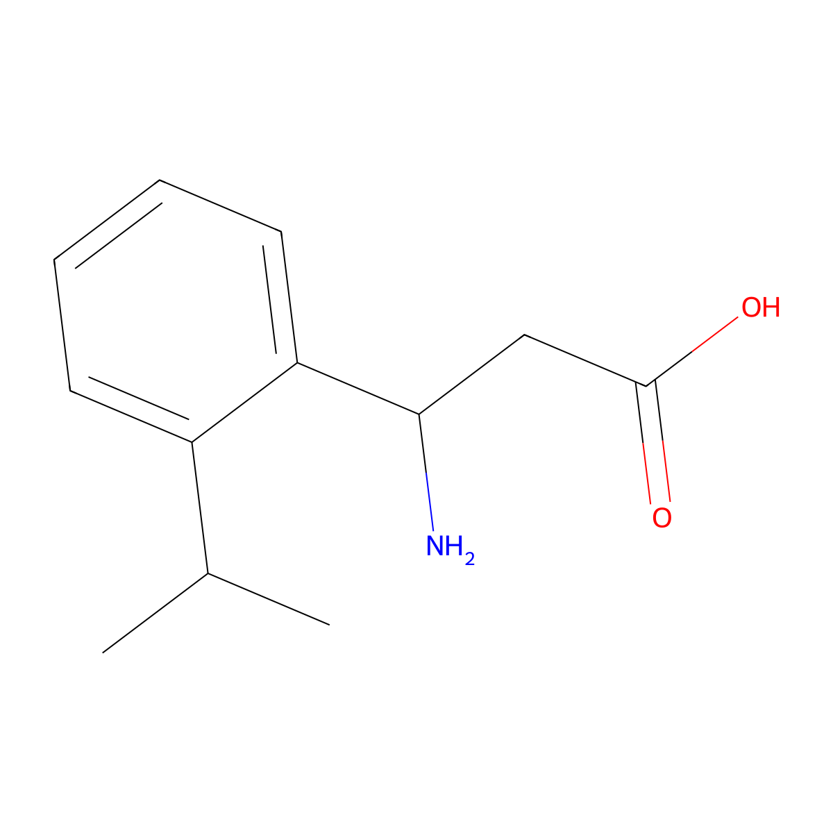 3-Amino-3-[2-(propan-2-yl)phenyl]propanoic acid molecular structure, CAS 412925-17-8