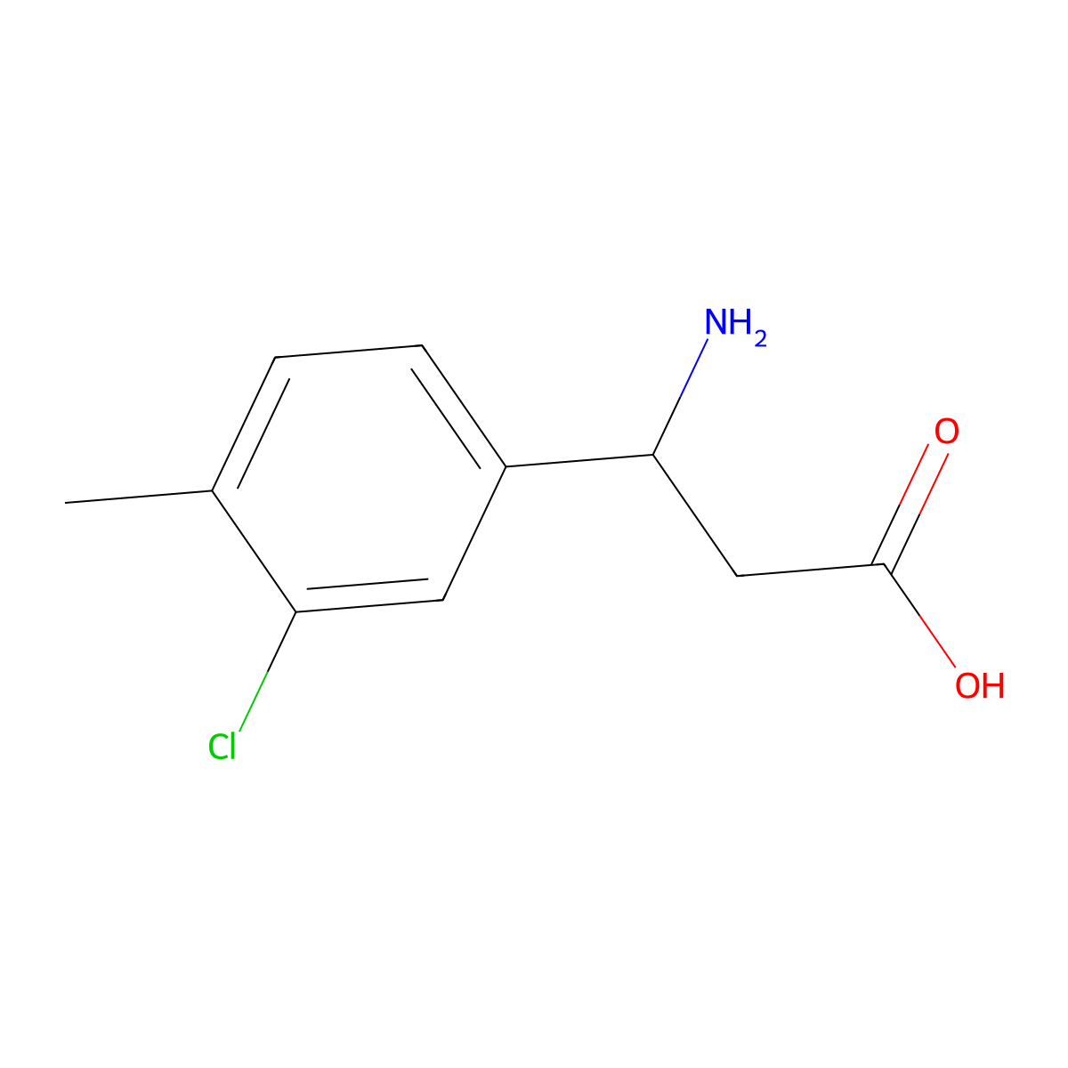 3-Amino-3-(3-chloro-4-methylphenyl)propanoic acid molecular structure, CAS 412925-19-0