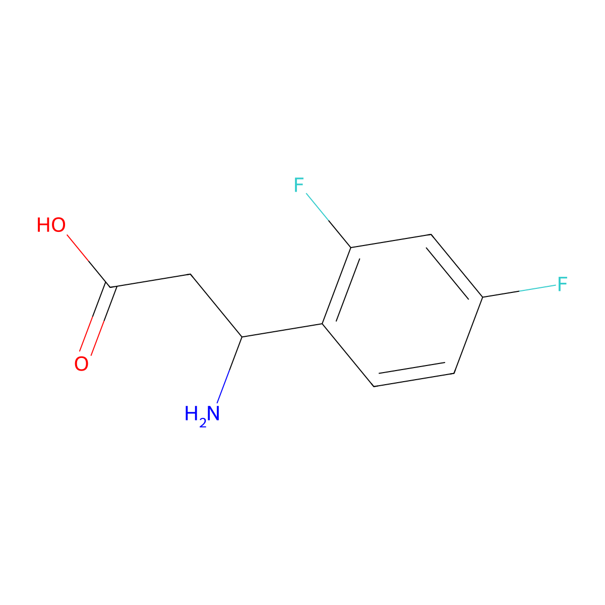 3-Amino-3-(2,4-difluorophenyl)propanoic acid molecular structure, CAS 412925-23-6