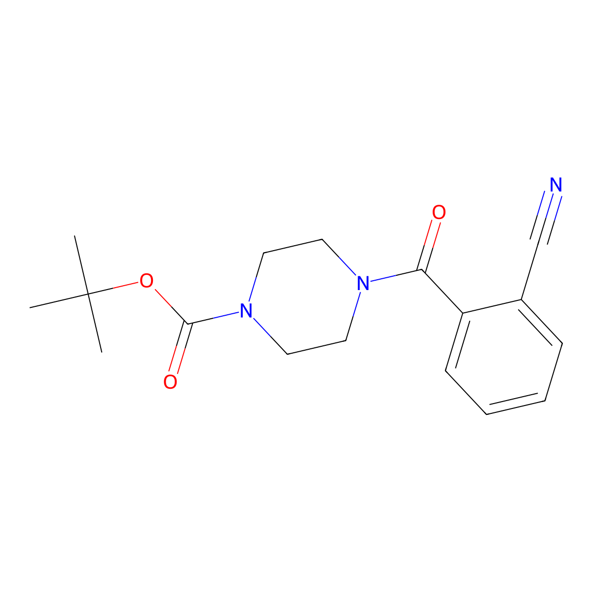 Tert-butyl 4-(2-cyanobenzoyl)piperazine-1-carboxylate molecular structure, CAS 412930-98-4