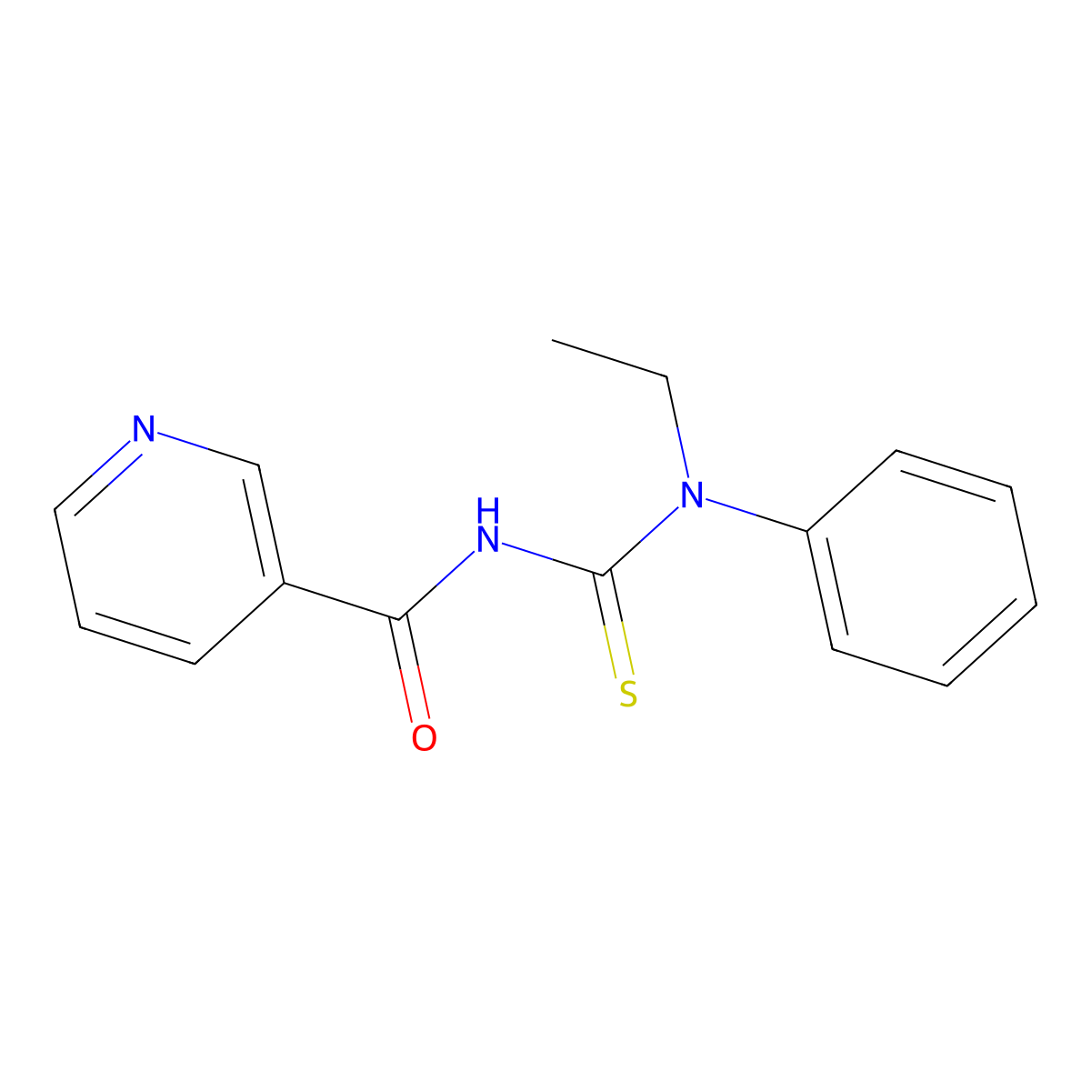 N-[ethyl(phenyl)carbamothioyl]pyridine-3-carboxamide molecular structure, CAS 412937-29-2