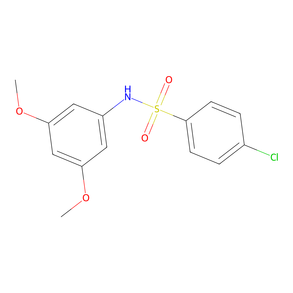4-chloro-N-(3,5-dimethoxyphenyl)benzenesulfonamide molecular structure, CAS 412937-69-0