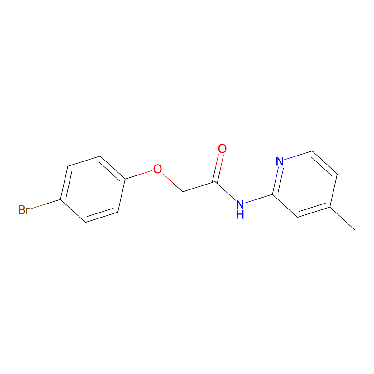 2-(4-bromophenoxy)-N-(4-methylpyridin-2-yl)acetamide molecular structure, CAS 412937-70-3
