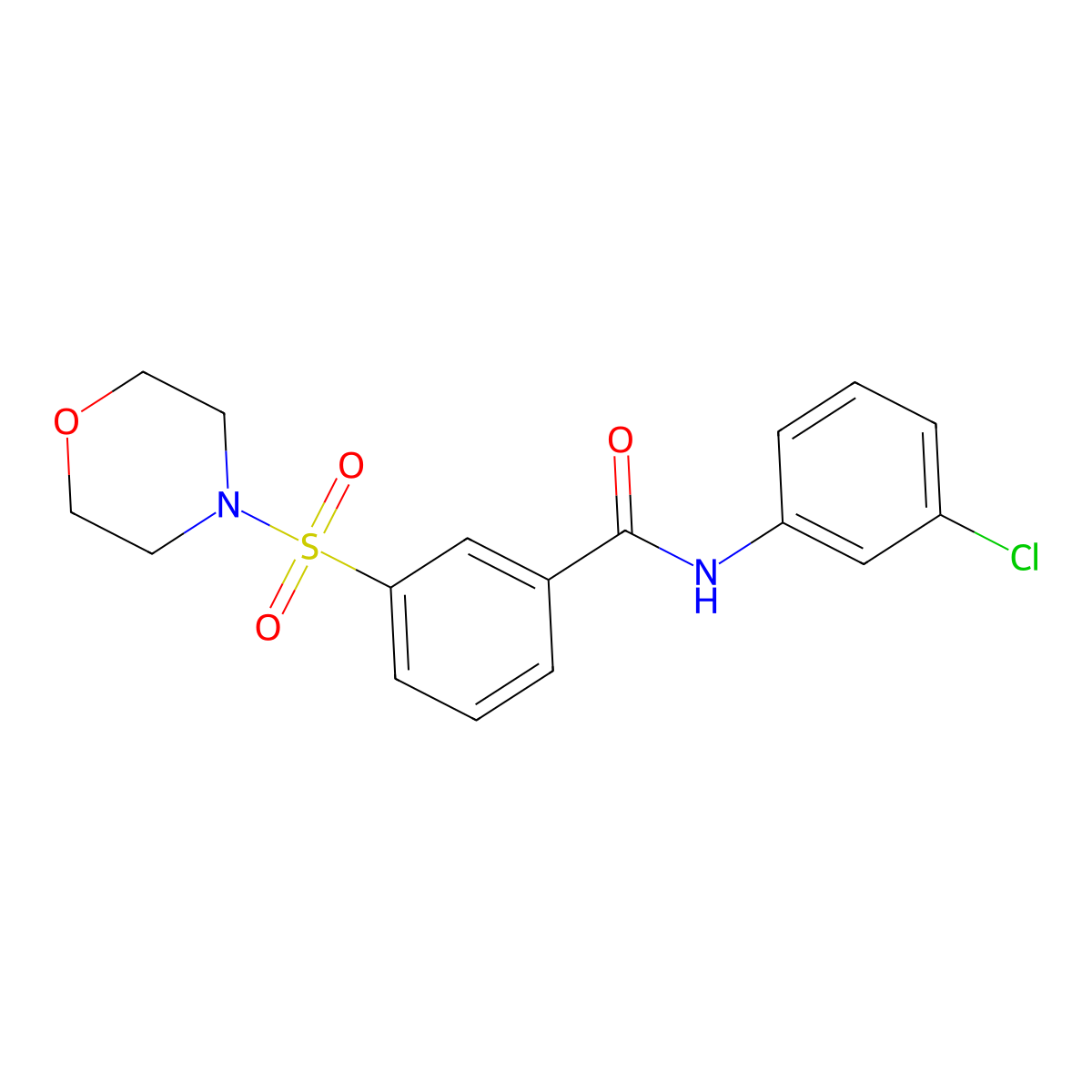 N-(3-chlorophenyl)-3-morpholin-4-ylsulfonylbenzamide molecular structure, CAS 412937-83-8