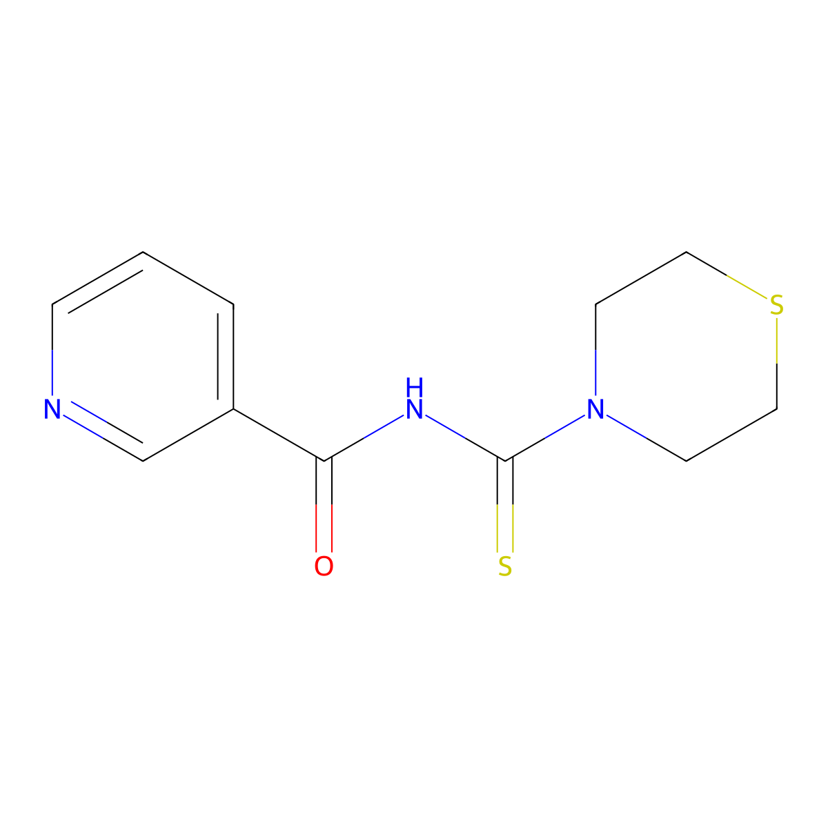N-(thiomorpholine-4-carbothioyl)pyridine-3-carboxamide molecular structure, CAS 412938-00-2