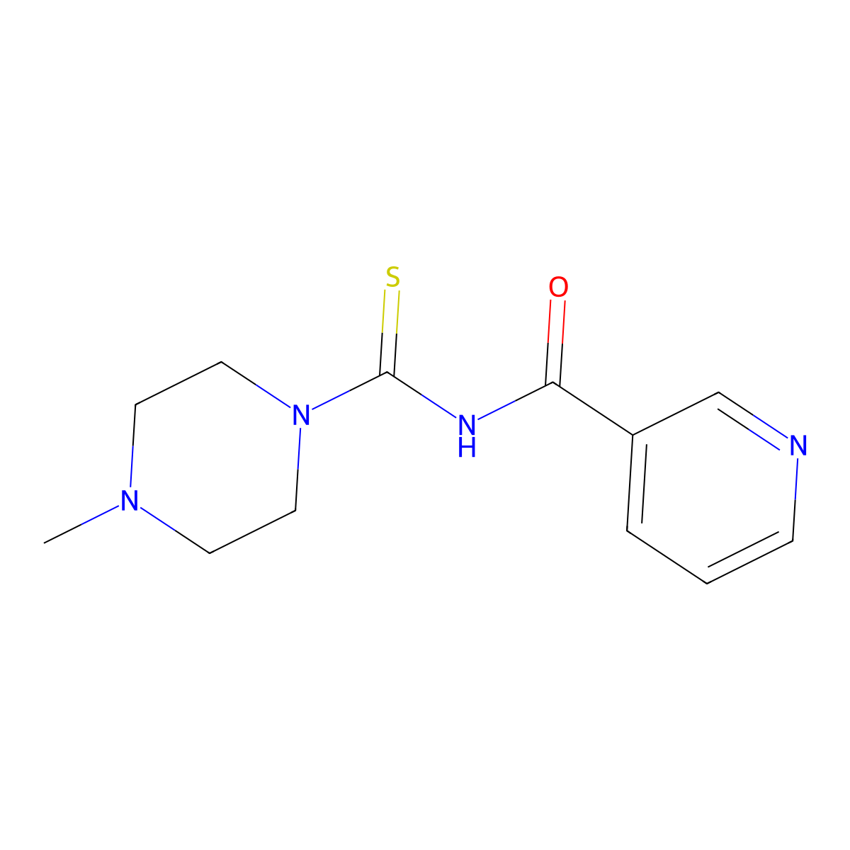 N-(4-methylpiperazine-1-carbothioyl)pyridine-3-carboxamide molecular structure, CAS 412938-07-9