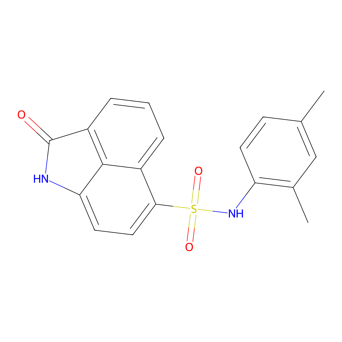 N-(2,4-dimethylphenyl)-2-oxo-1,2-dihydrobenzo[cd]indole-6-sulfonamide molecular structure, CAS 412938-21-7