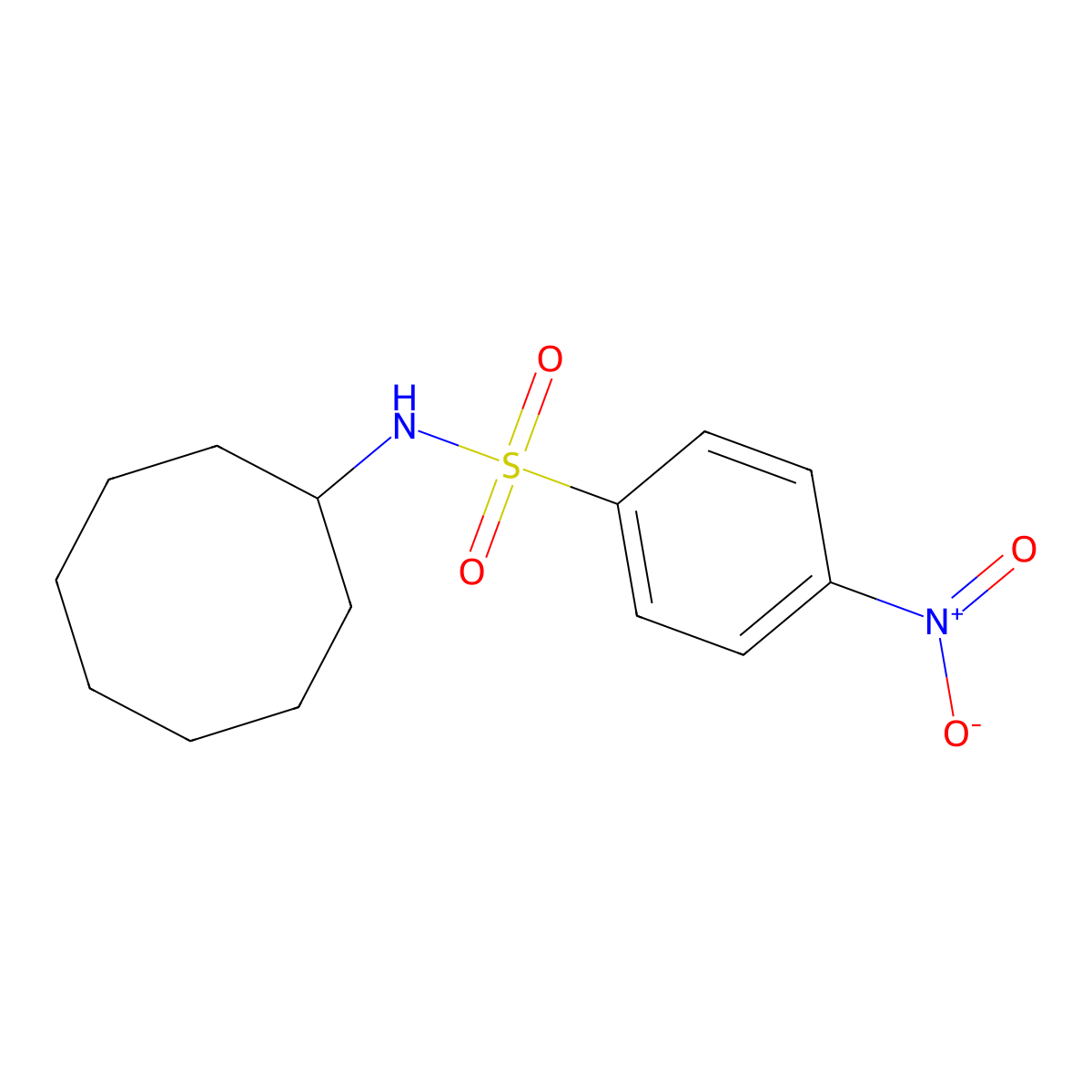 N-cyclooctyl-4-nitrobenzenesulfonamide molecular structure, CAS 412938-46-6