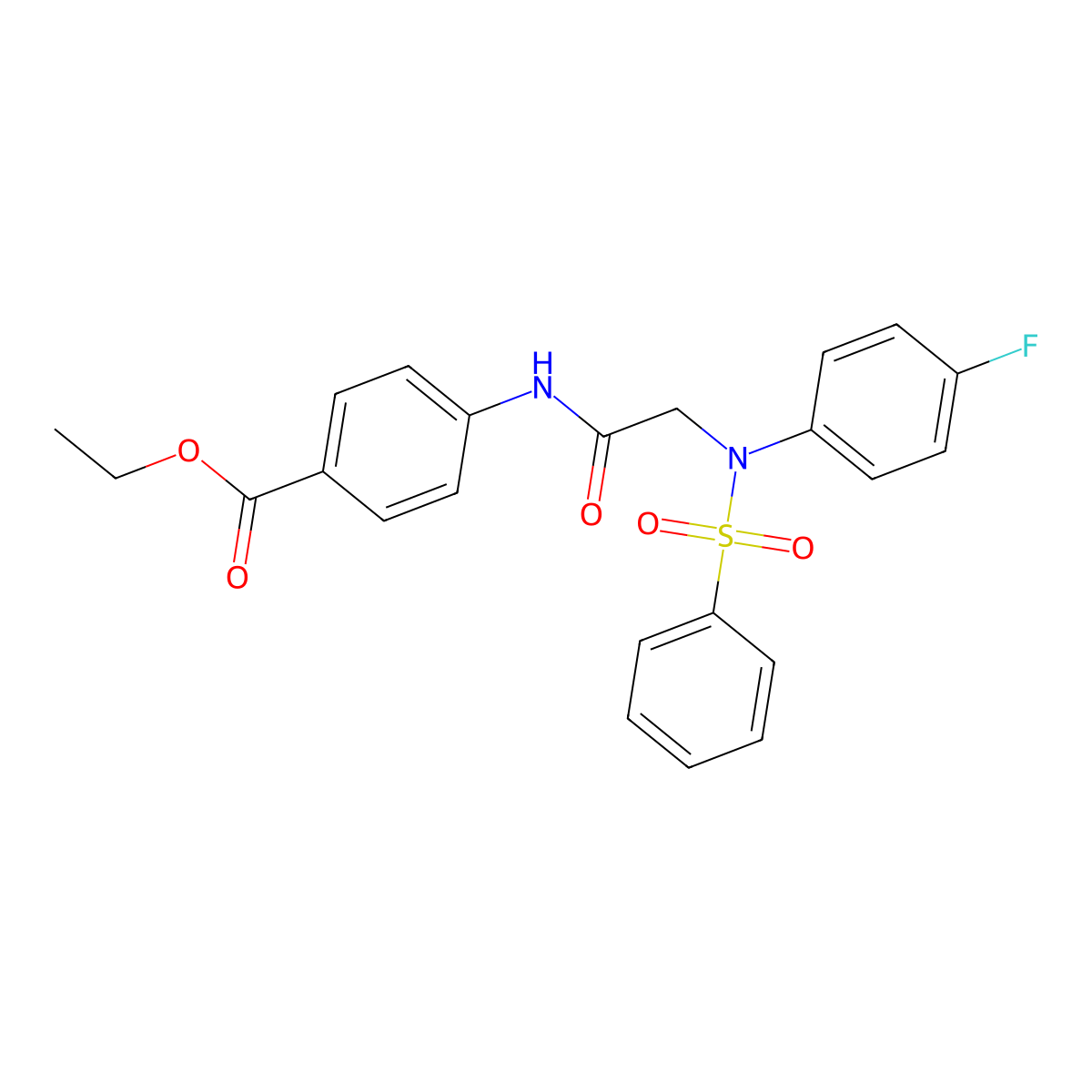 Ethyl 4-({[(4-fluorophenyl)(phenylsulfonyl)amino]acetyl}amino)benzoate molecular structure, CAS 412938-83-1