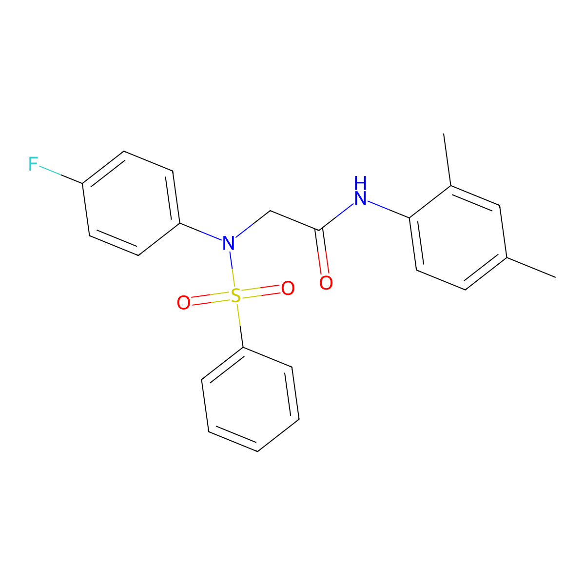 2-[N-(benzenesulfonyl)-4-fluoroanilino]-N-(2,4-dimethylphenyl)acetamide molecular structure, CAS 412938-87-5