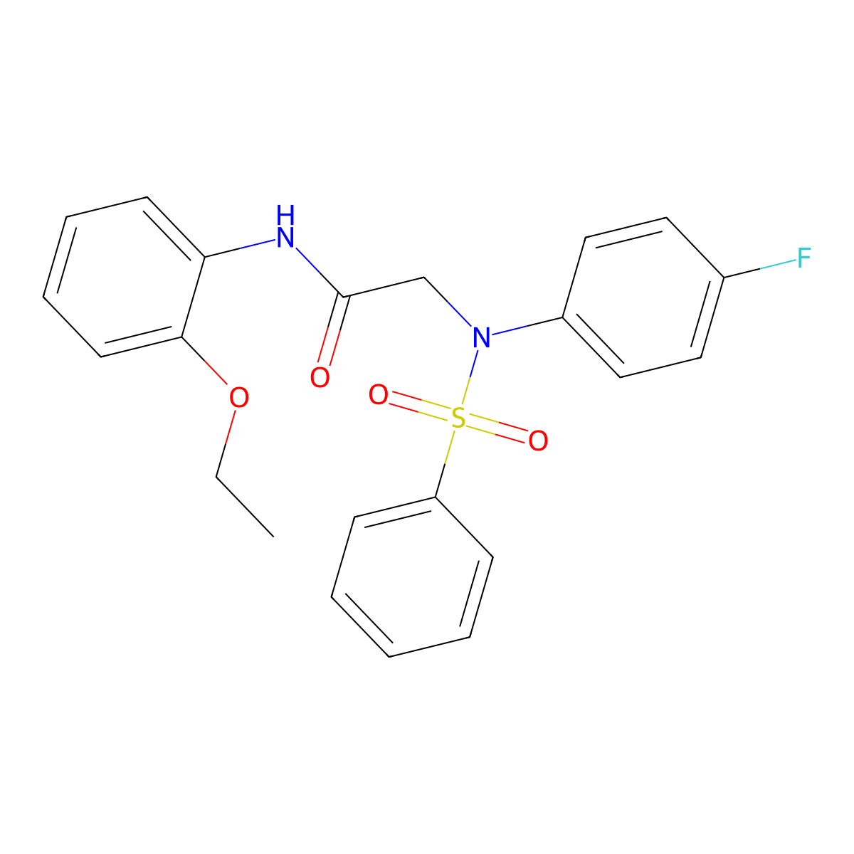 2-[N-(benzenesulfonyl)-4-fluoroanilino]-N-(2-ethoxyphenyl)acetamide molecular structure, CAS 412938-91-1