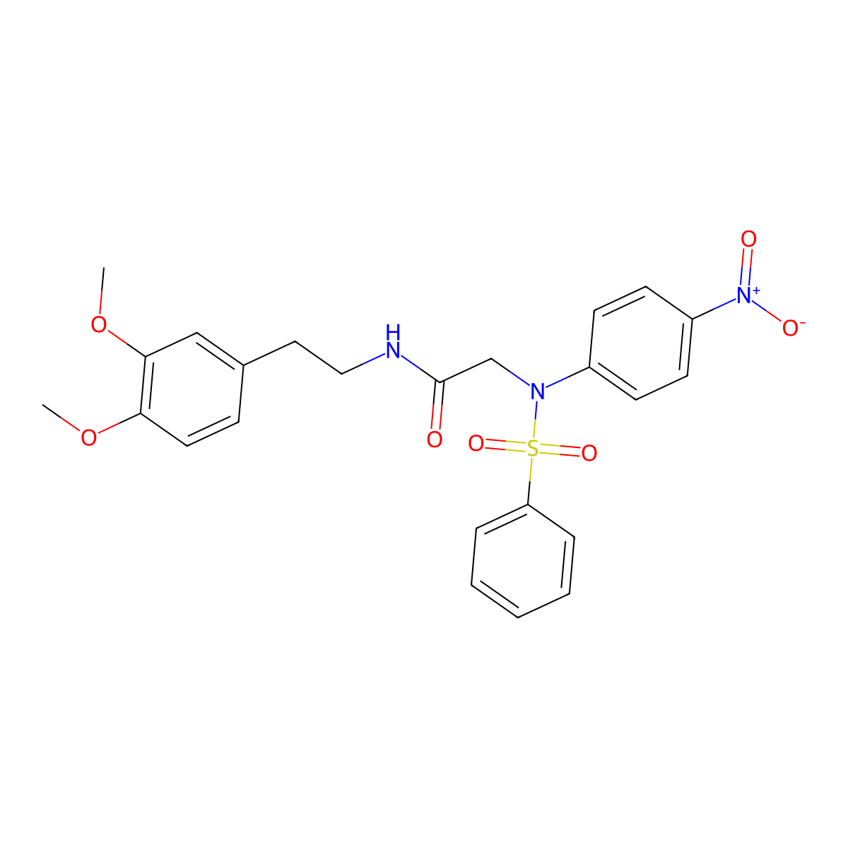 2-[N-(benzenesulfonyl)-4-nitroanilino]-N-[2-(3,4-dimethoxyphenyl)ethyl]acetamide molecular structure, CAS 412939-01-6