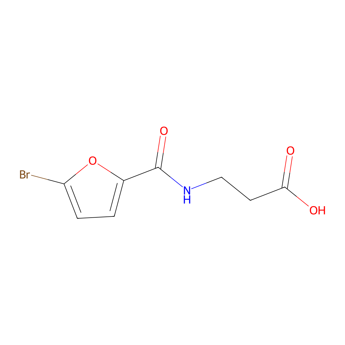 3-[(5-Bromo-furan-2-carbonyl)-amino]-propionic acid molecular structure, CAS 412939-36-7