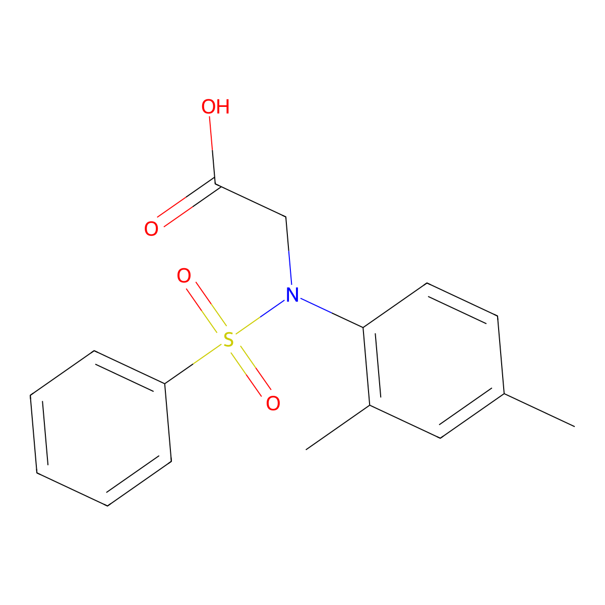 N-(2,4-dimethylphenyl)-N-(phenylsulfonyl)glycine molecular structure, CAS 412939-59-4