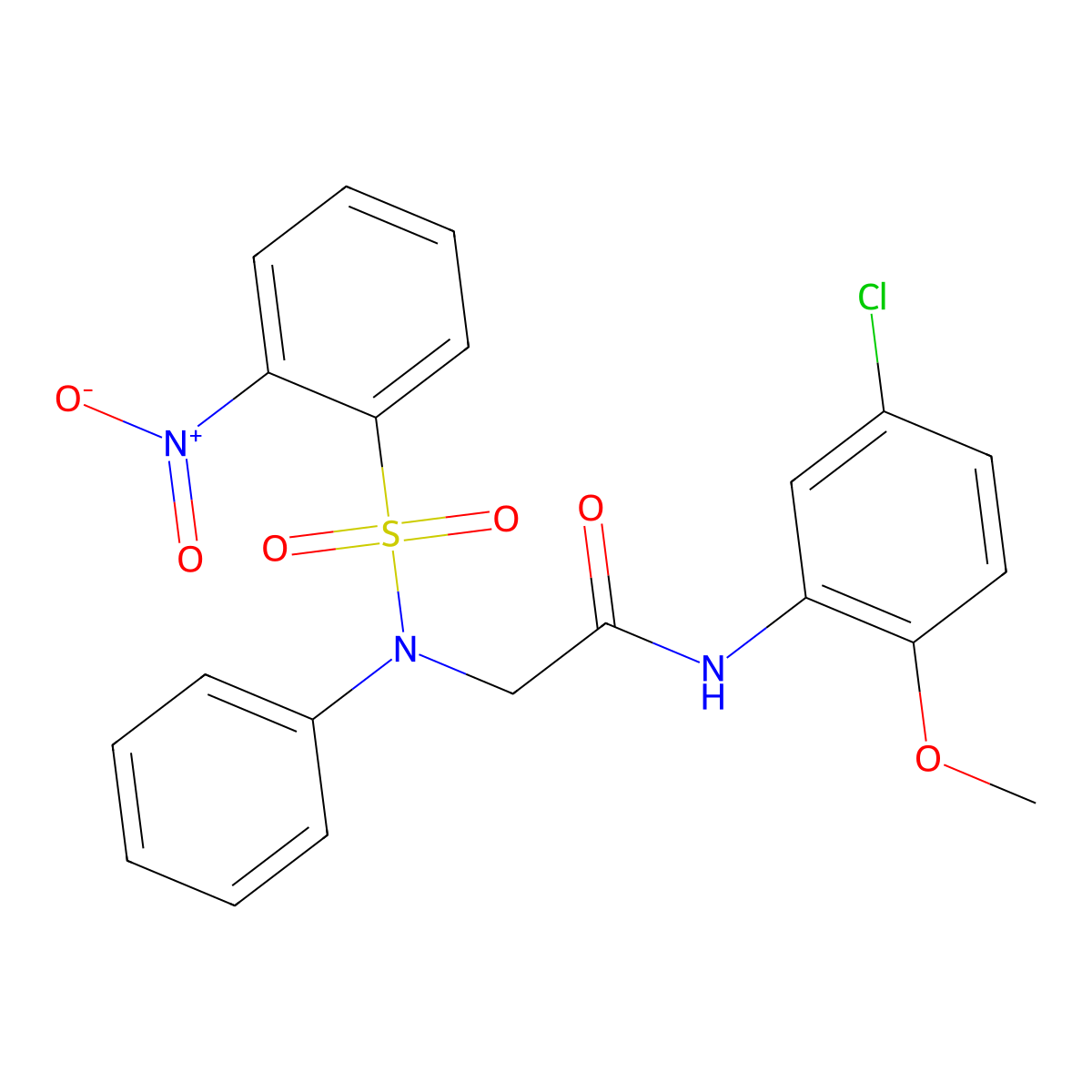 N-(5-chloro-2-methoxyphenyl)-2-(N-(2-nitrophenyl)sulfonylanilino)acetamide molecular structure, CAS 412939-64-1